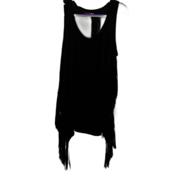 RXB Fringed Tank Size Medium Black EUC - Picture 6 of 7